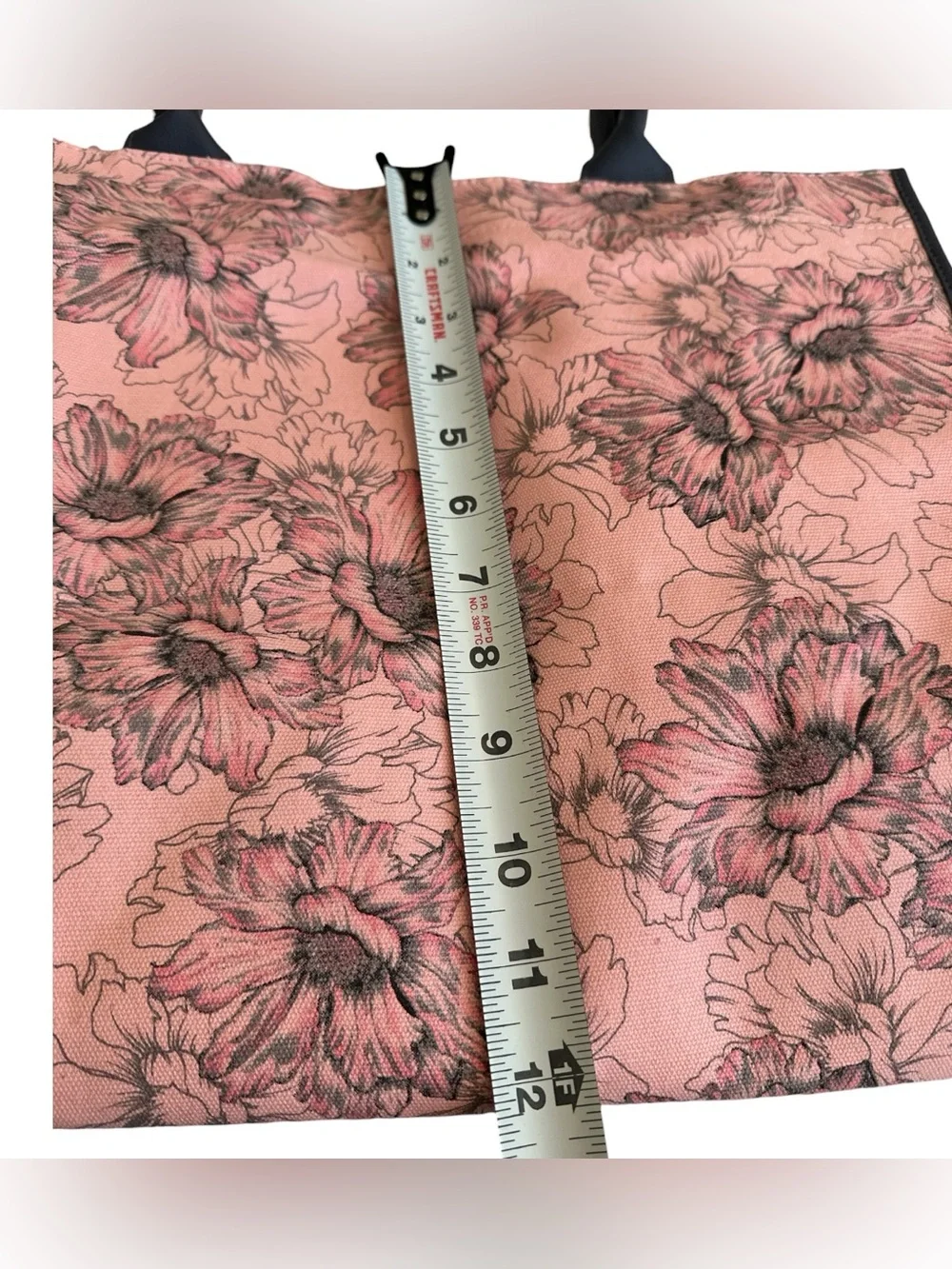 Victoria’s Secret Pink Floral Canvas Tote Bag Black Trim Coquette Balletcore NWT